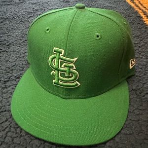 St. Louis Cardinals, St. Patrick’s edition green, New Era fitted baseball hat.
